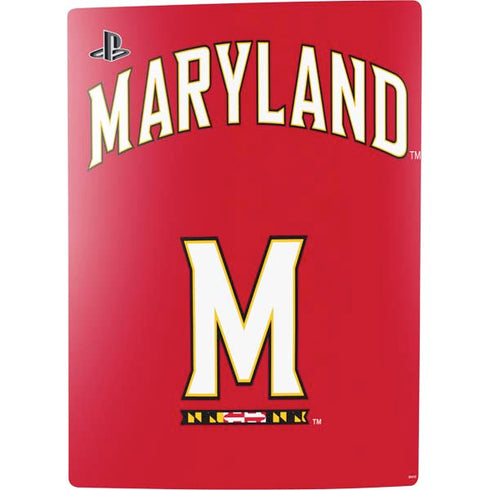 University of Maryland Collegiate Text Red PS5 Console Skin